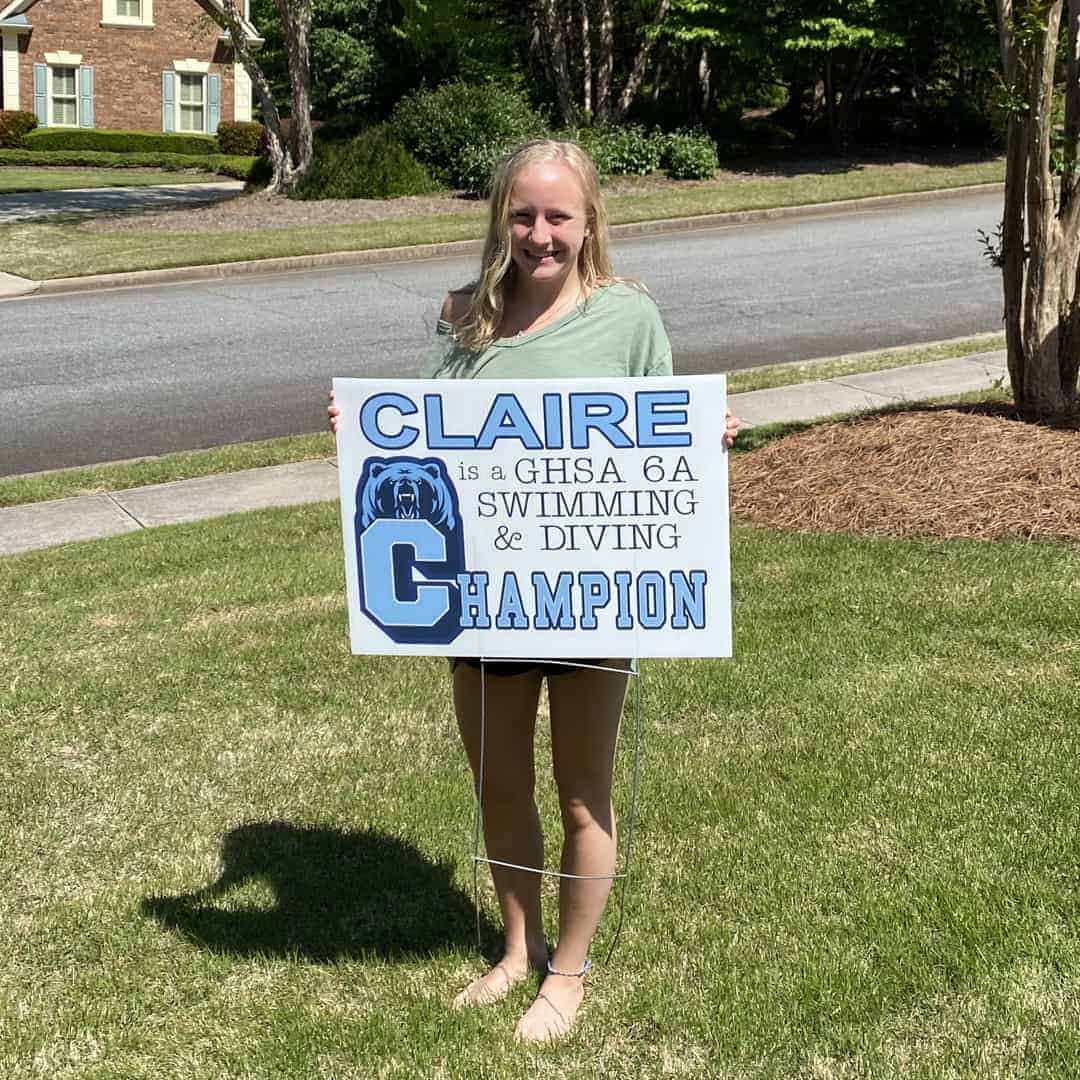 Custom Sports High School Swimming And Diving Yard Sign