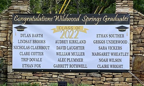 Wildwood Springs Graduates Neighborhood Graduation Banner